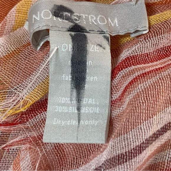 Nordstrom Modal &Silk Scarf in Striped Orange - Picture 5 of 7